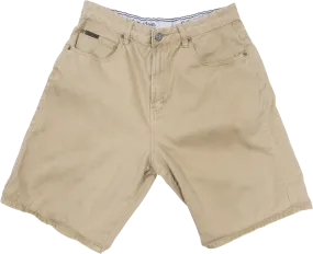 00's Beige High Rise Bermuda Shorts by Calvin Klein