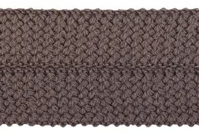 1 1/4" Taupe Textured Fold-Over Wool Trim (Made in Japan)