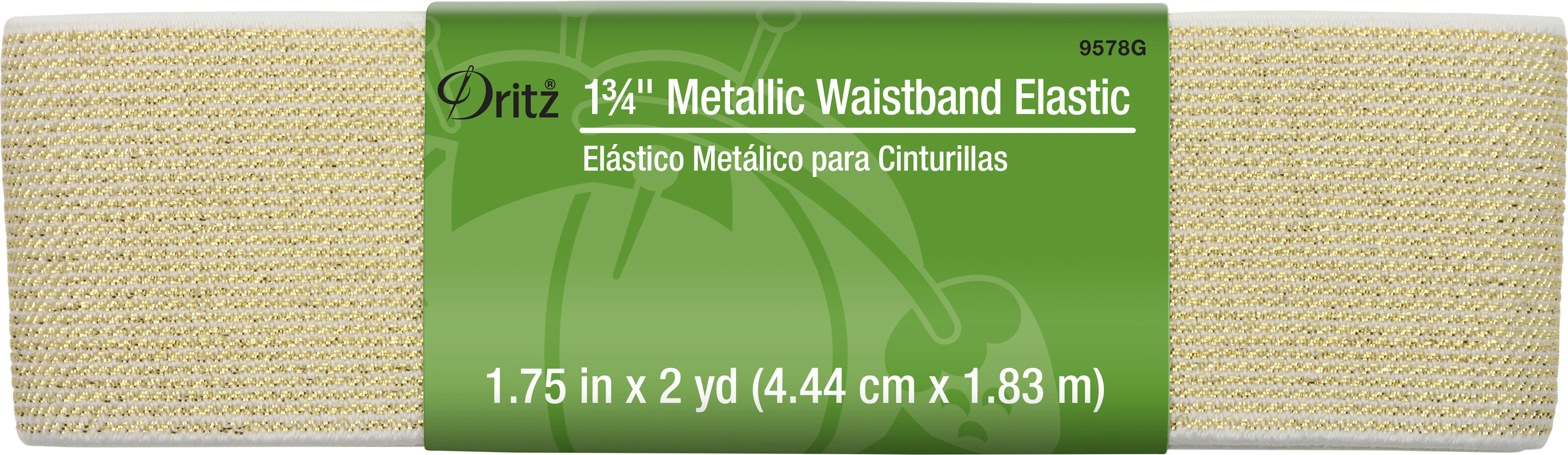 1-3/4" Metallic Waistband Elastic, 2 yd