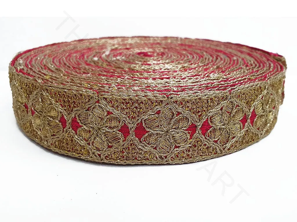 1 Metre Magenta Pink Zari Work Embroidered Border