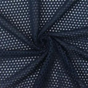 1 YD PC-Navy Blue Solid Stretch Spandex Polyester Athletic Mesh Knit Fabric