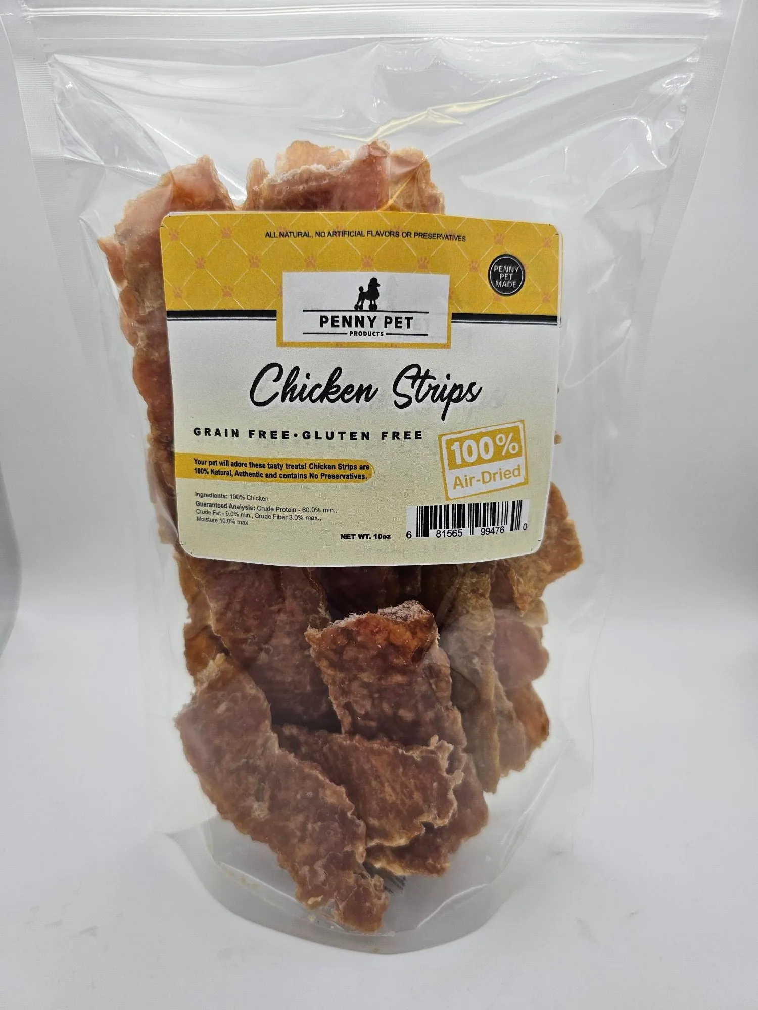 100% Air Dried Chicken, Pork, Turkey & Beef Strips and Medallions - USA Made by Penny