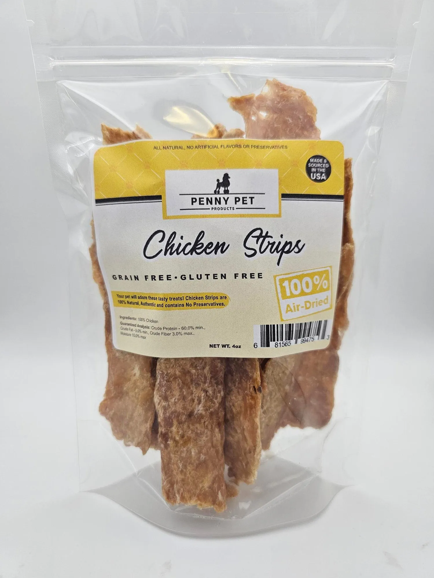 100% Air Dried Chicken, Pork, Turkey & Beef Strips and Medallions - USA Made by Penny