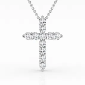 1.00 cttw Lab Diamond Cross Pendant by Mercury Rings