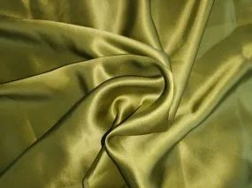 100% PURE SILK SATIN FABRIC 90 grams OLIVE COLOR 44" wide [24 MOMME] [6663]