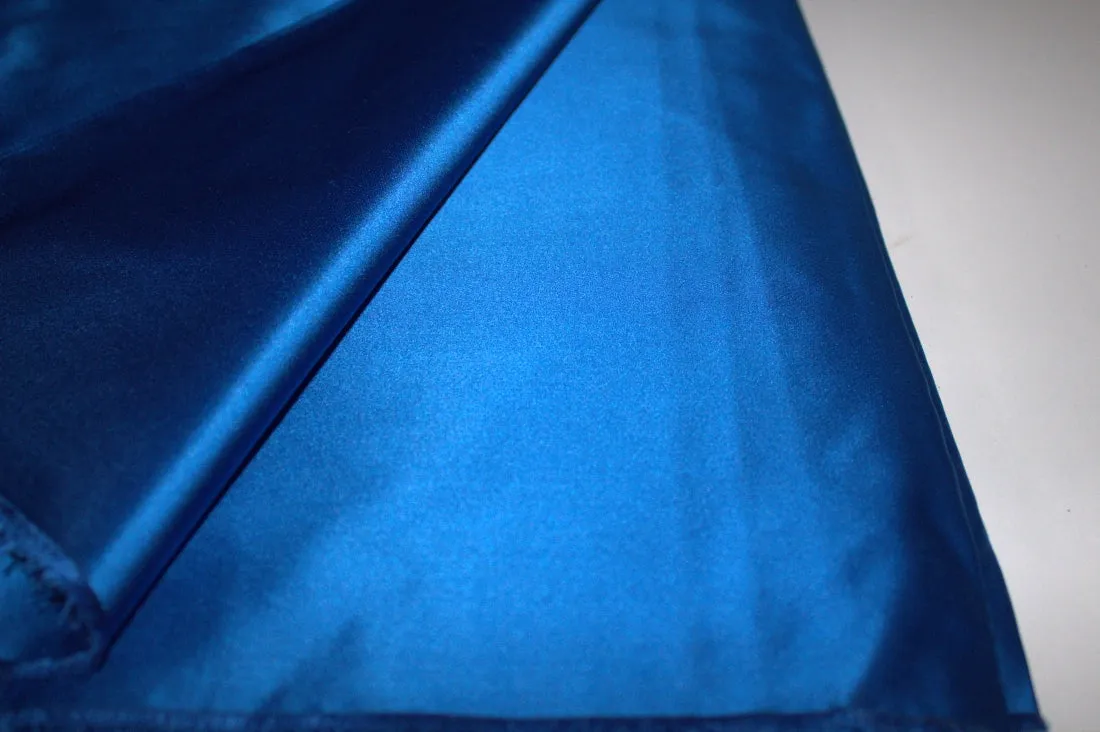 100% Silk bright blue Dutchess Satin Heavy Weight 48 MOMME 58" wide [8052]