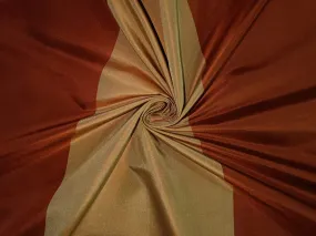 100% SILK TAFFETA Rust Orange & Sand Gold colour stripe FABRIC~Width 54" wide Taf#S41