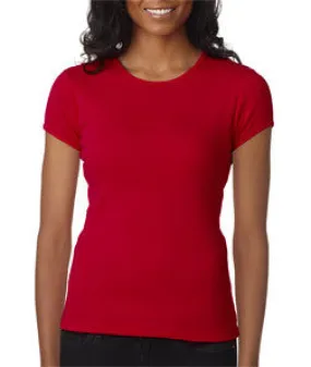 1001 Bella Canvas Ladies' Baby Rib Short-Sleeve Crew Neck Tee Red
