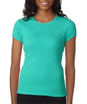 1001 Bella Canvas Ladies' Baby Rib Short-Sleeve Crew Neck Tee Teal