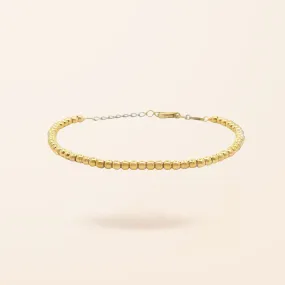 10K Gold 3mm Adjustable Bead Bracelet