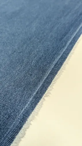 10oz Cotton Washed Denim - Retro Blue