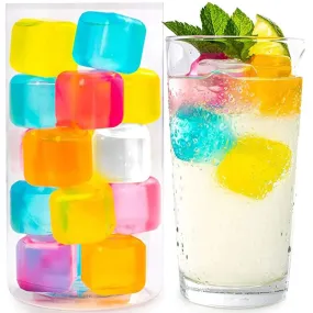 10Pcs Multicolour Plastic Reusable Ice Cubes Not Dilute Square Ice