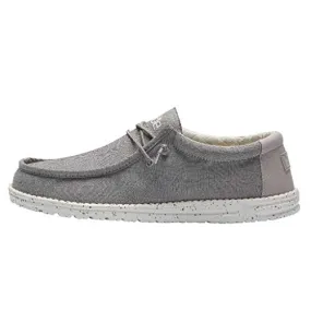110063224 HEY DUDE WALLY CHAMBRAY FROST LOAFERS SIZE 12 CHAMBRAY FROST GREY - Like New