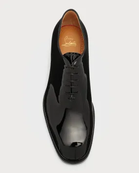 $1,145 CHRISTIAN LOUBOUTIN - *CORTEO* Black Patent Leather Oxfords - 10 US (43EU)