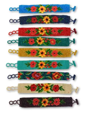 12 Pack Handcrafted Southwest Beaded Flower Bracelets! Only $4.25 ea!