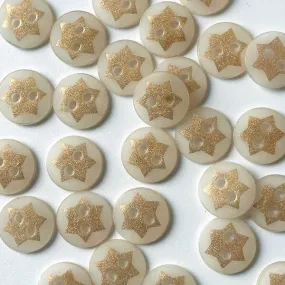 12mm - Gold Star Button