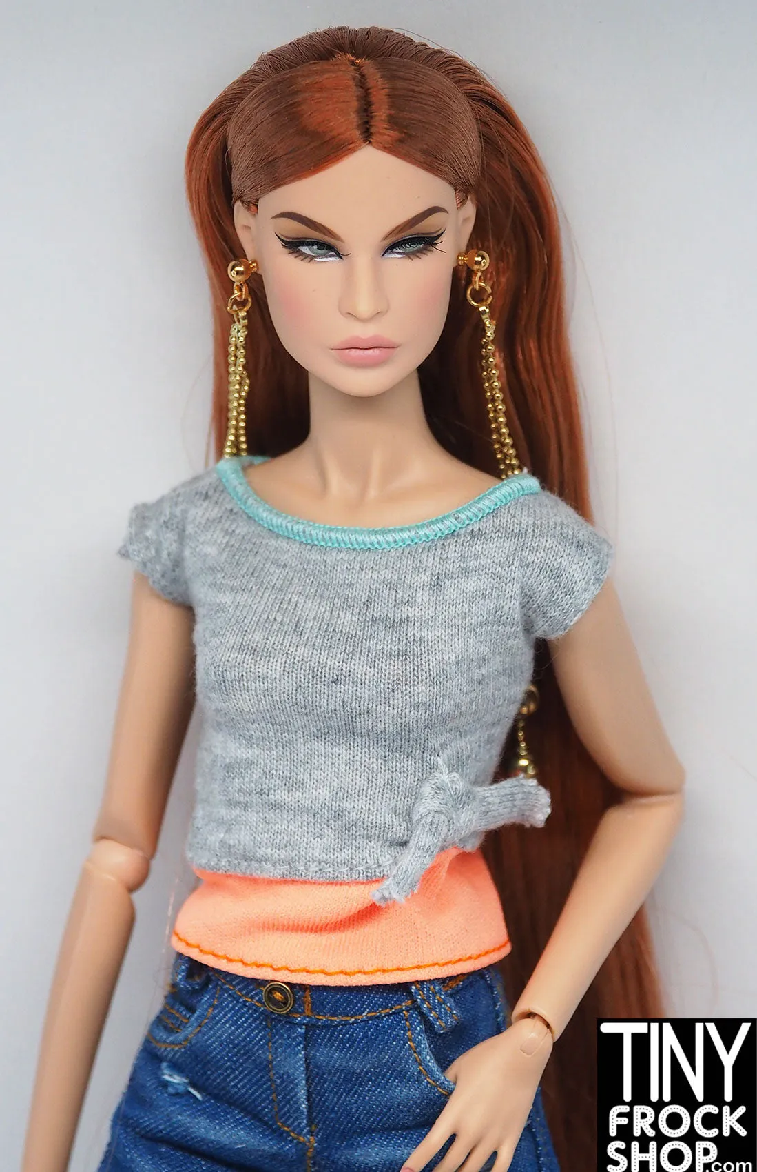 12" Fashion Doll Colorblocked Heather Layered Tees - More Colors
