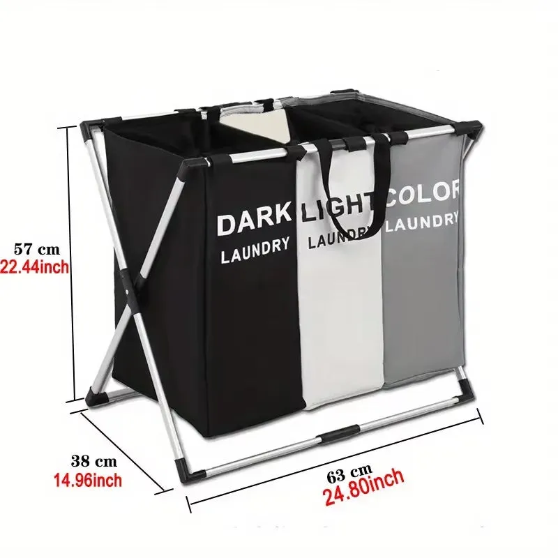1/3 Grids Dirty Clothes Laundry Basket