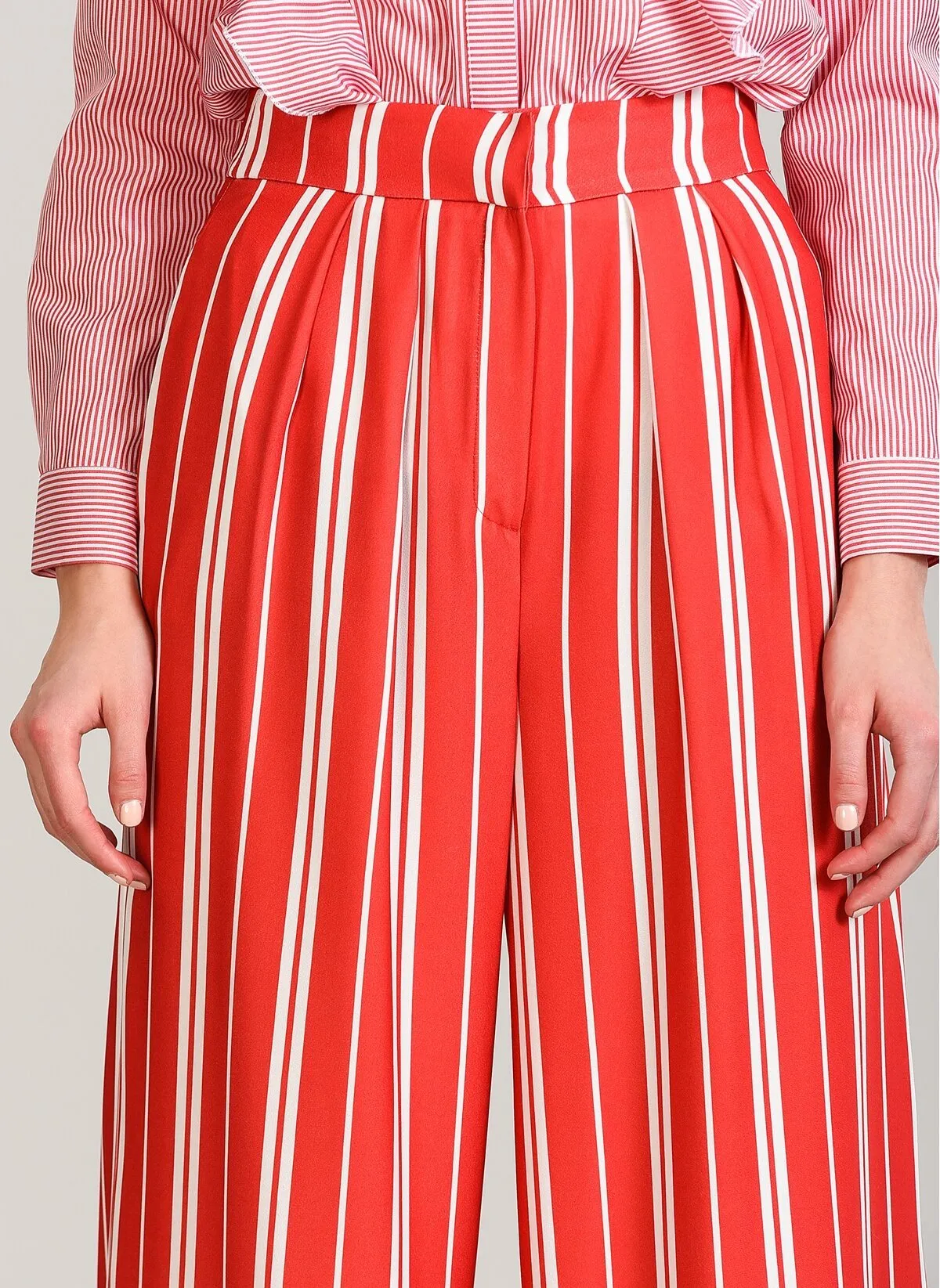 13796 Red Striped Wide Leg Pants