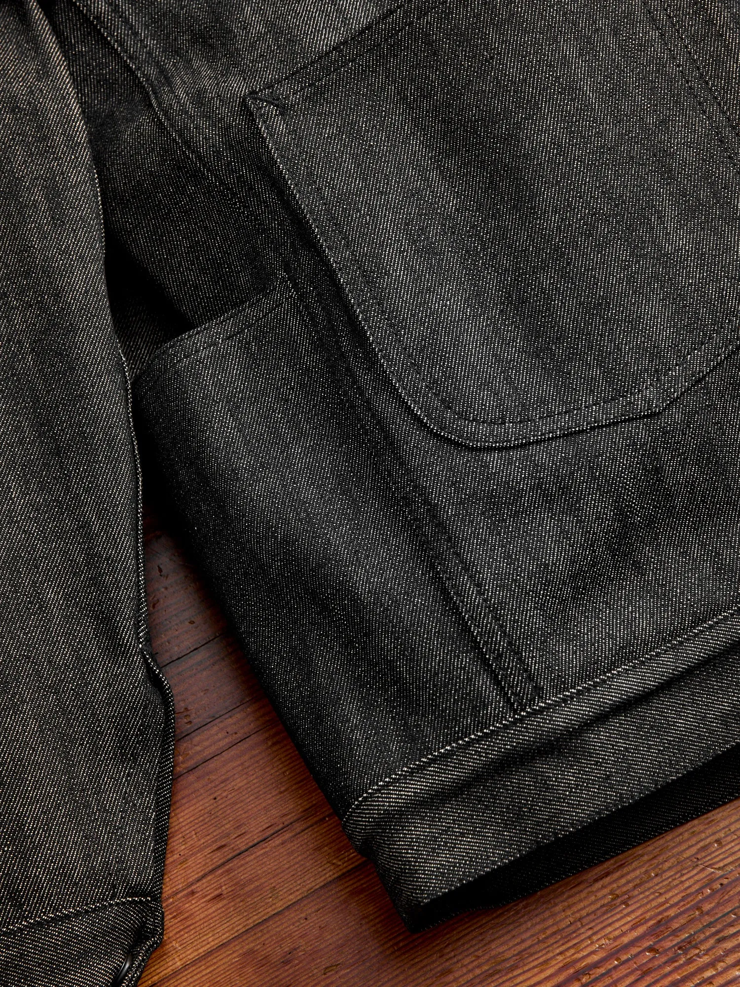 13oz Slub Denim Gardeners Jacket in Black