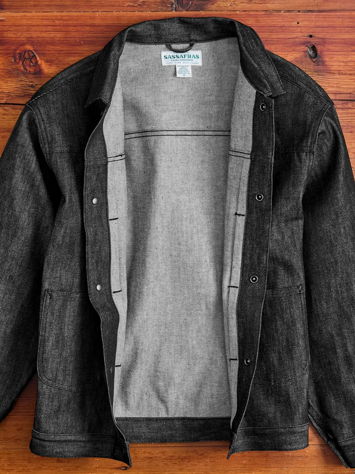 13oz Slub Denim Gardeners Jacket in Black