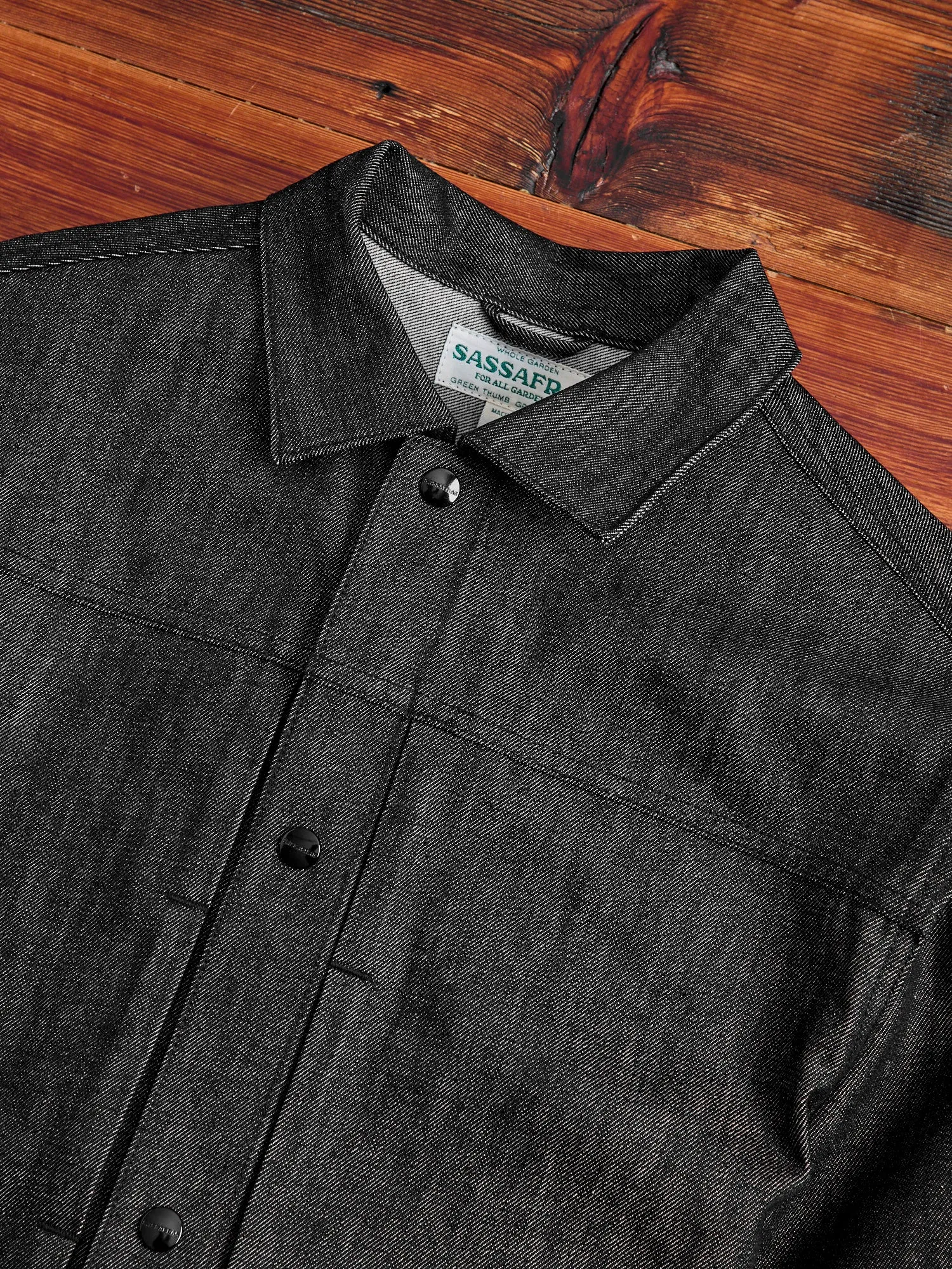 13oz Slub Denim Gardeners Jacket in Black