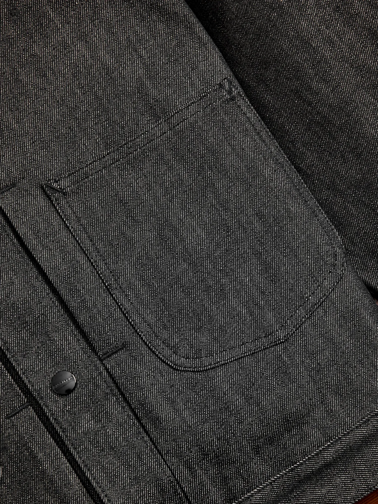13oz Slub Denim Gardeners Jacket in Black