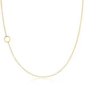 14K GOLD ASYMMETRICAL LETTER NECKLACE - O
