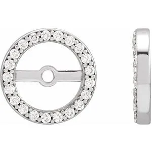 14K White .08 CTW Natural Diamond Earring Jackets with 3.6 mm ID