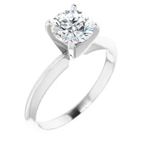 14K WHITE GOLD 1.12CT ROUND BRILLIANT DIAMOND SOLITAIRE RING