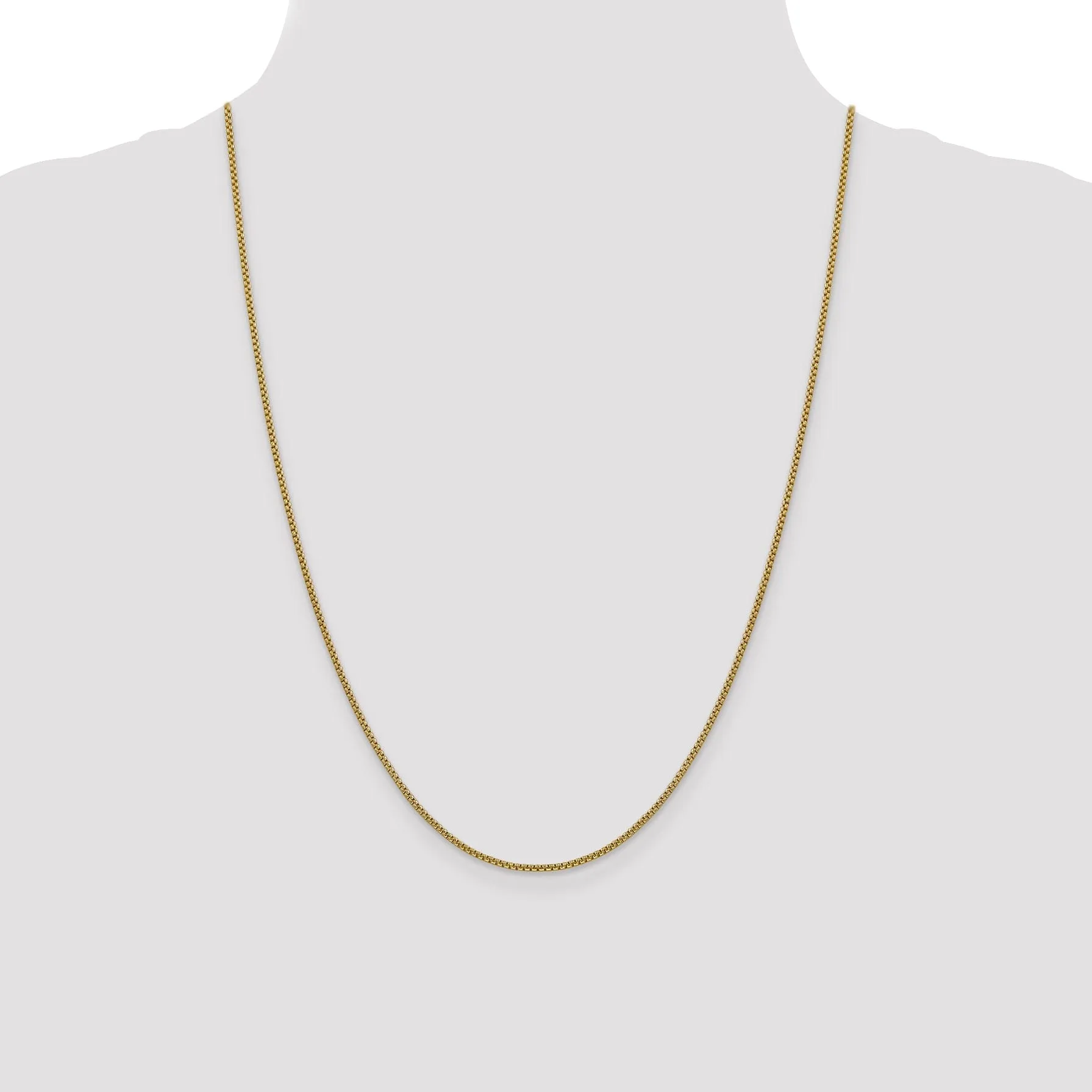 14k Yellow Gold 1.50mm Hollow Round Box Chain