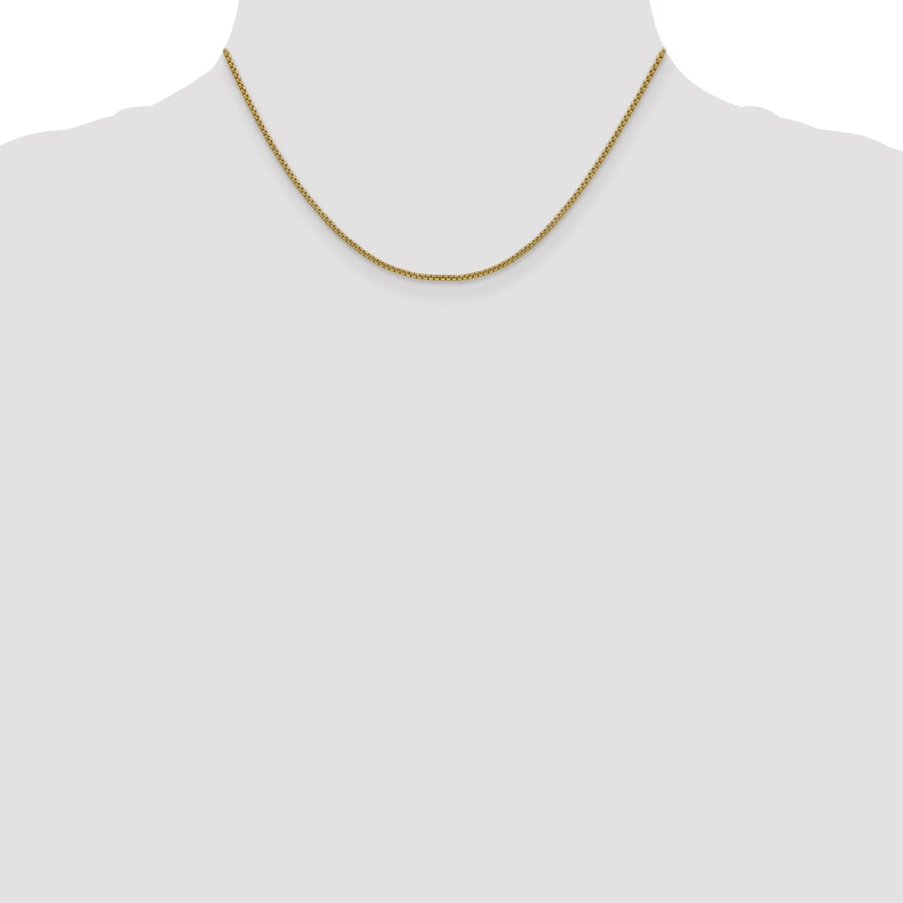 14k Yellow Gold 1.50mm Hollow Round Box Chain