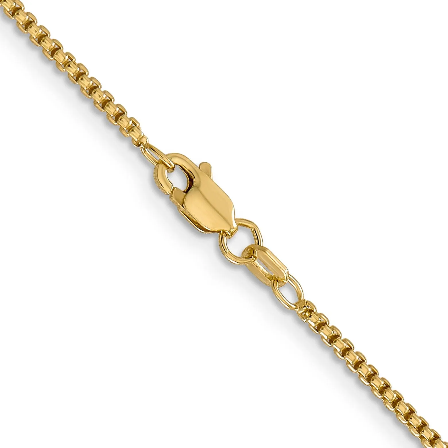 14k Yellow Gold 1.50mm Hollow Round Box Chain