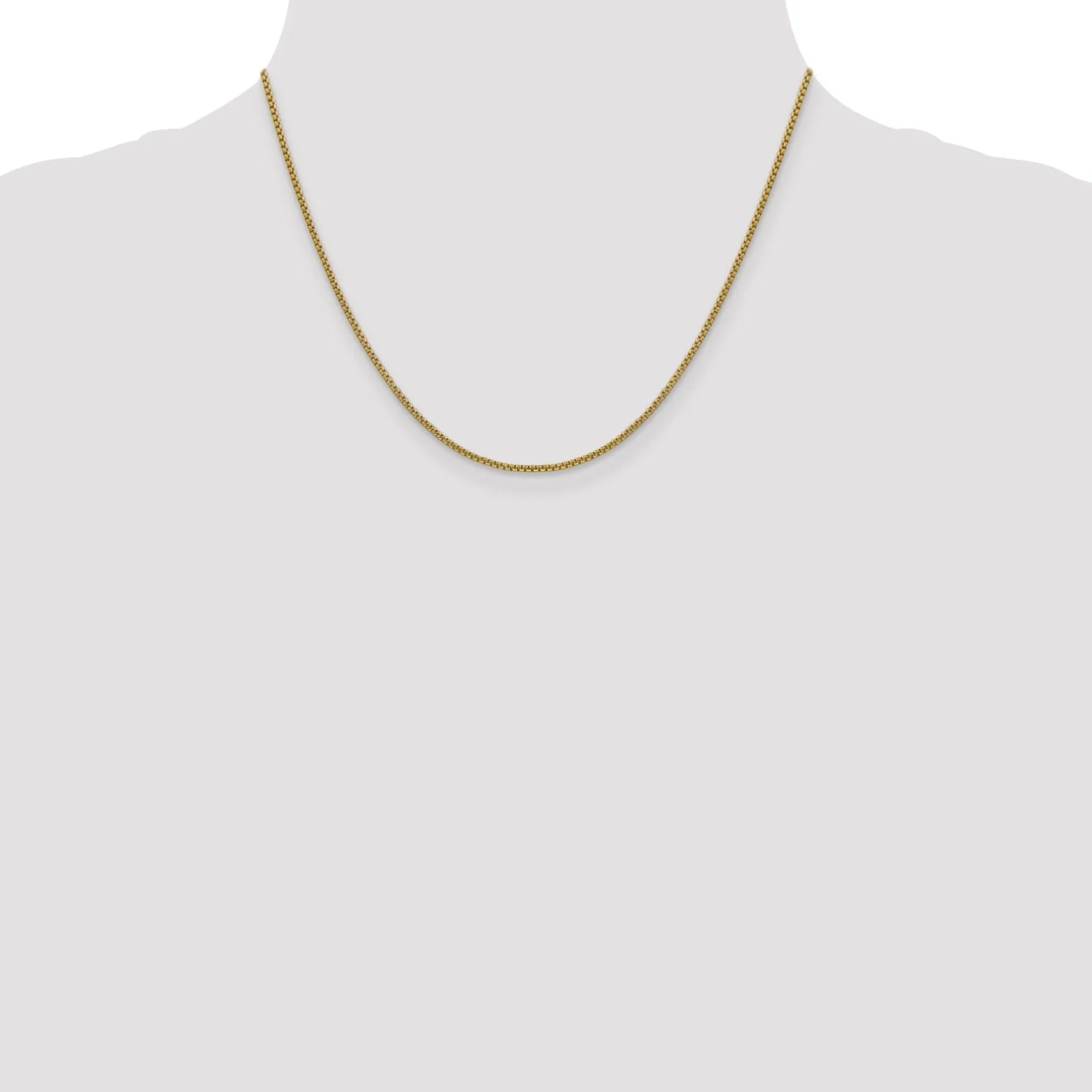 14k Yellow Gold 1.50mm Hollow Round Box Chain