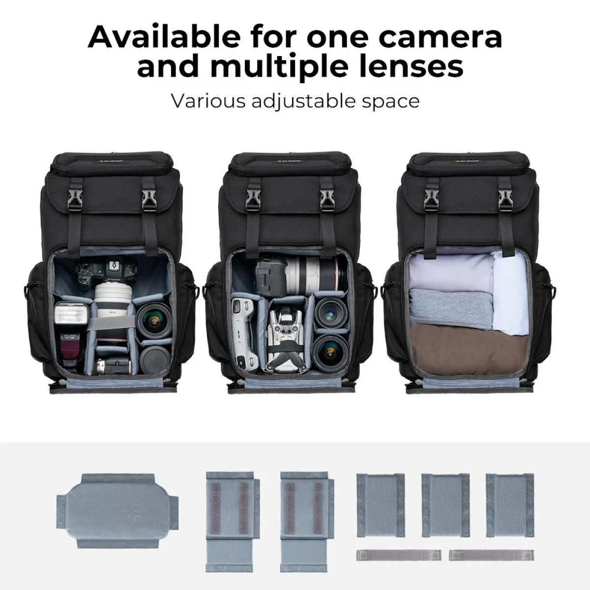 15.6" Camera Backpack Bag 25L with Laptop Compartment for DSLR/SLR Mirrorless Camera Case for Sony Canon Nikon Camera/Lens/Tripod Parts