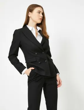 16501 Black Double-Breasted Jacket