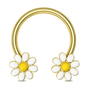16G Daisy Horseshoe Septum Rings Daith Earrings