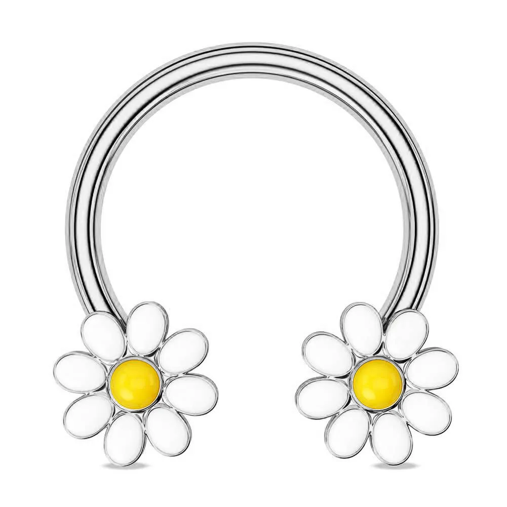 16G Daisy Horseshoe Septum Rings Daith Earrings