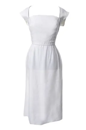 1950s Pat Premo White Linen Vintage Dress
