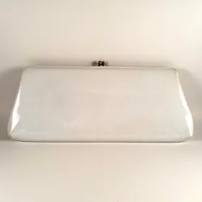 1960s HL White Patent Leather Clutch With Optional Handle