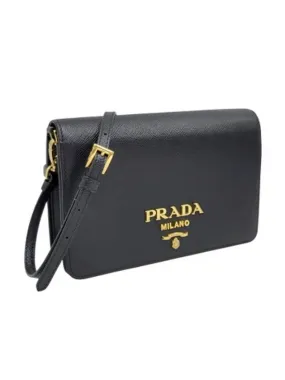1BP019 Black Saffiano Mini Cross Bag