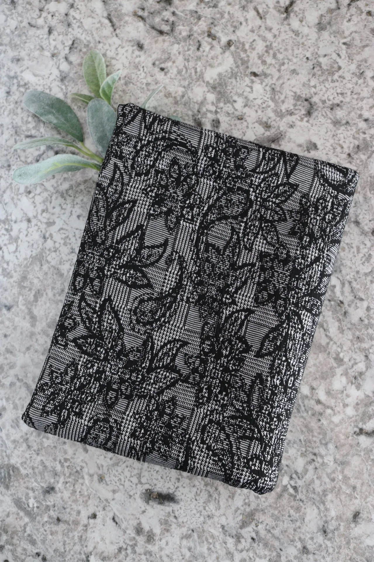 1YD 30IN REMNANT; Paisley Lace Plaid Jacquard Knit