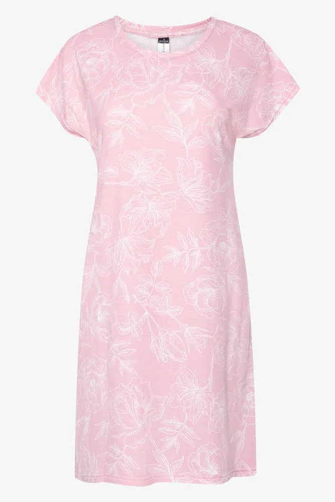 2 Pack Time To Relax Sleepshirts Grey And Pink
