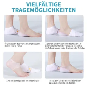 2 piece combination package heel protection, silicone heel protection, heel pad, suitable for heel pain, dry cracks, plantar fasciitis, heel spurs, swollen ankles, transparent1112