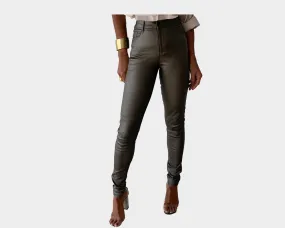 2 Sand Rust Subtle Metallic Vegan stretch jeans - The Milano