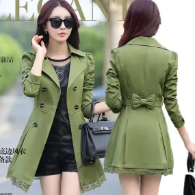 2017 Real Rushed Full Slim Burderry Trench Coat For Women Spring And Autumn Woman Clothing 9 Color Sleeved Party Coats Outwears