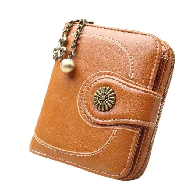2018 New Vintage Button Phone Purses Women Wallets Female Purse Leather Brand Retro Ladies Long