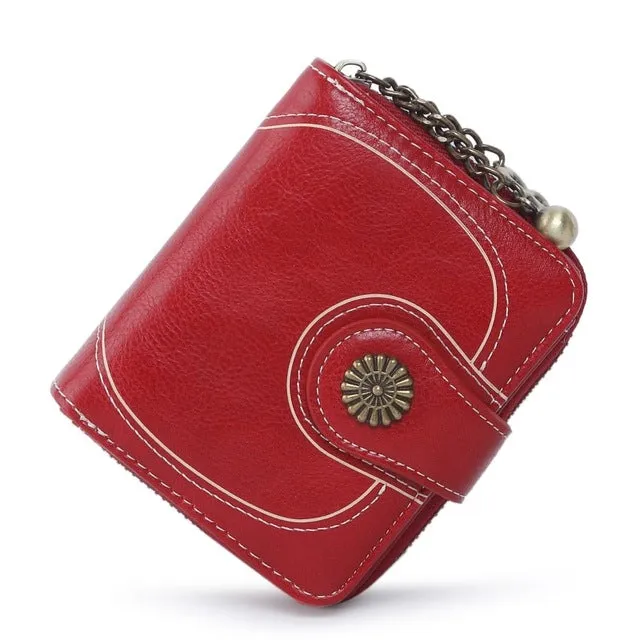 2018 New Vintage Button Phone Purses Women Wallets Female Purse Leather Brand Retro Ladies Long