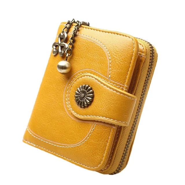 2018 New Vintage Button Phone Purses Women Wallets Female Purse Leather Brand Retro Ladies Long