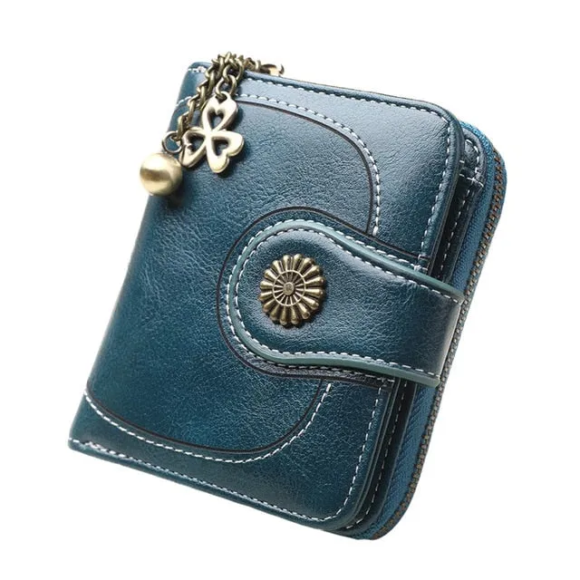 2018 New Vintage Button Phone Purses Women Wallets Female Purse Leather Brand Retro Ladies Long